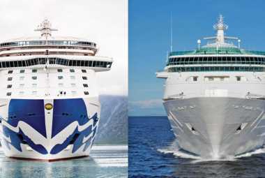 Princess Cruises and Royal Caribbean side by side